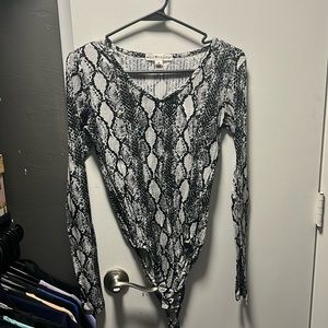 snake print body suit